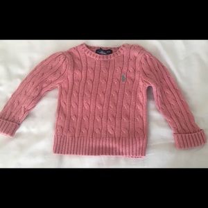 Pink Ralph Lauren girl sweater size 12m